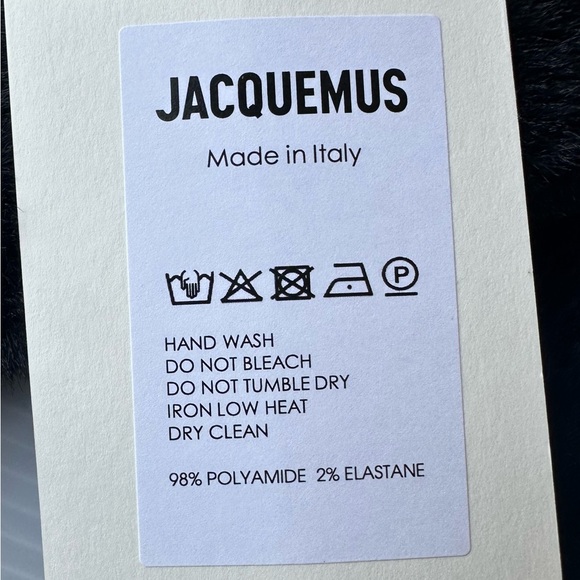 Jacquemus LES NEVE FLUFFY LOGO-EMBROIDERED GLOVES IN BLACK NWT - Picture 5 of 5